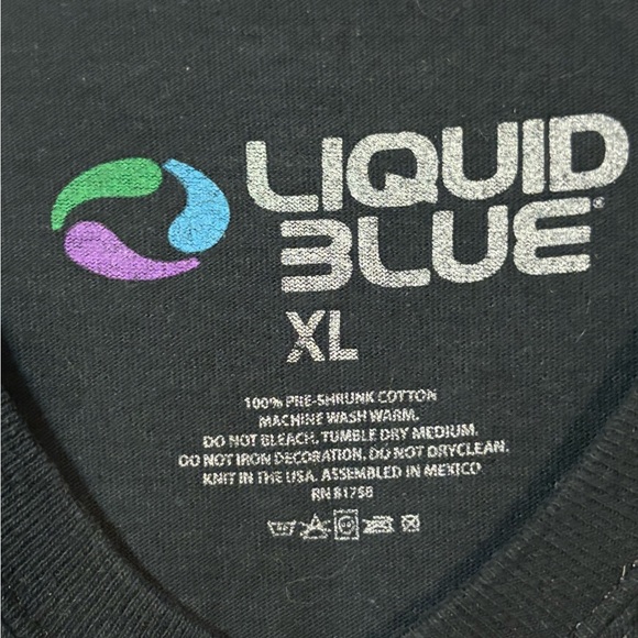 Liquid Blue Black T-Shirt with Pink Floyd Logo - Picture 2 of 3